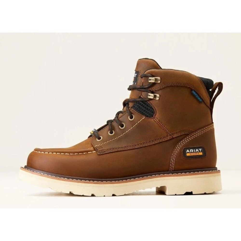 Womens Size 9 C Wide - Ariat Rebar Lift H20 Brown Soft Toe Work Boot WATERPROOF